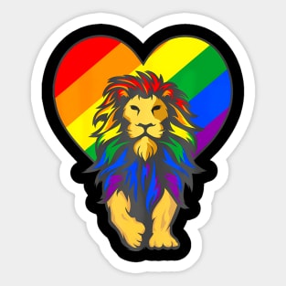 Gay Pride Lion Lgbt Q Cool Animal Rainbow Flag Color Ally Sticker